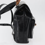 Gucci Vintage Bamboo Backpack Patent Leather Black Patent_Leather Backpack Bag (Authentic Pre-Loved)