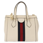 Gucci Ophidia Top Handle Tote Leather White Leather Handbag (Authentic Pre-Loved)