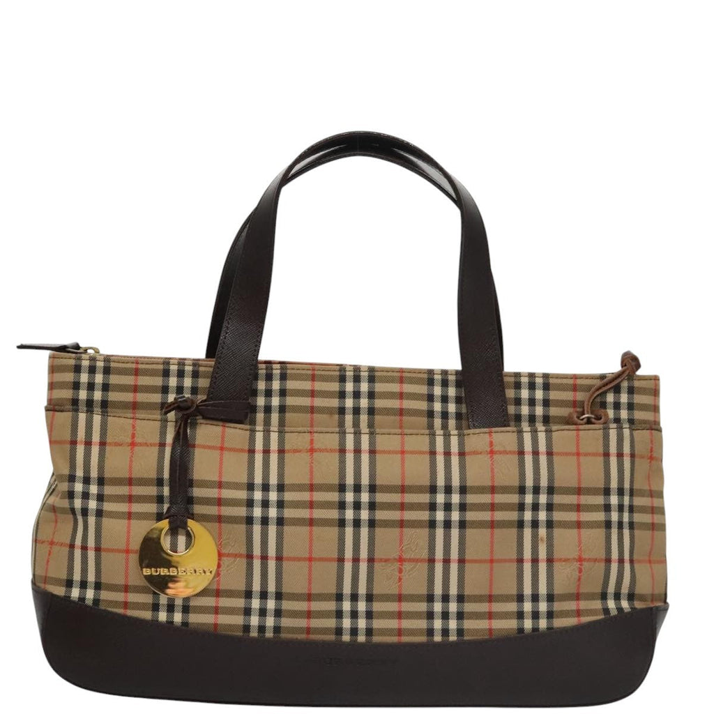 Burberry Nova Check Handbag Nova Check Canvas And Leather Beige Canvas Handbag (Authentic Pre-Loved)