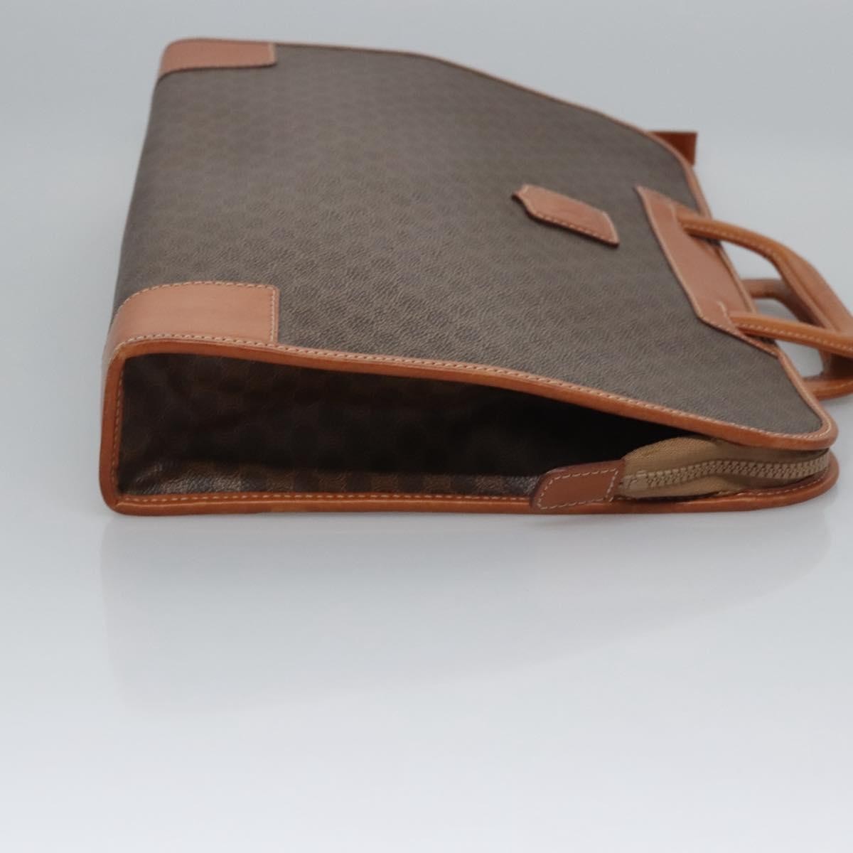 Celine Macadam Briefcase Canvas And Leather Brown Canvas Briefcase Bag (Authentic Pre-Loved)