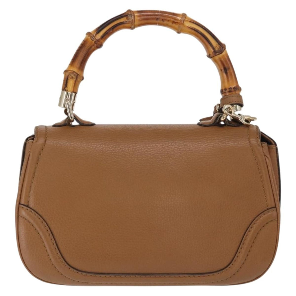 Gucci New Bamboo 1921 Top Handle Bag Leather Brown Leather Handbag (Authentic Pre-Loved)