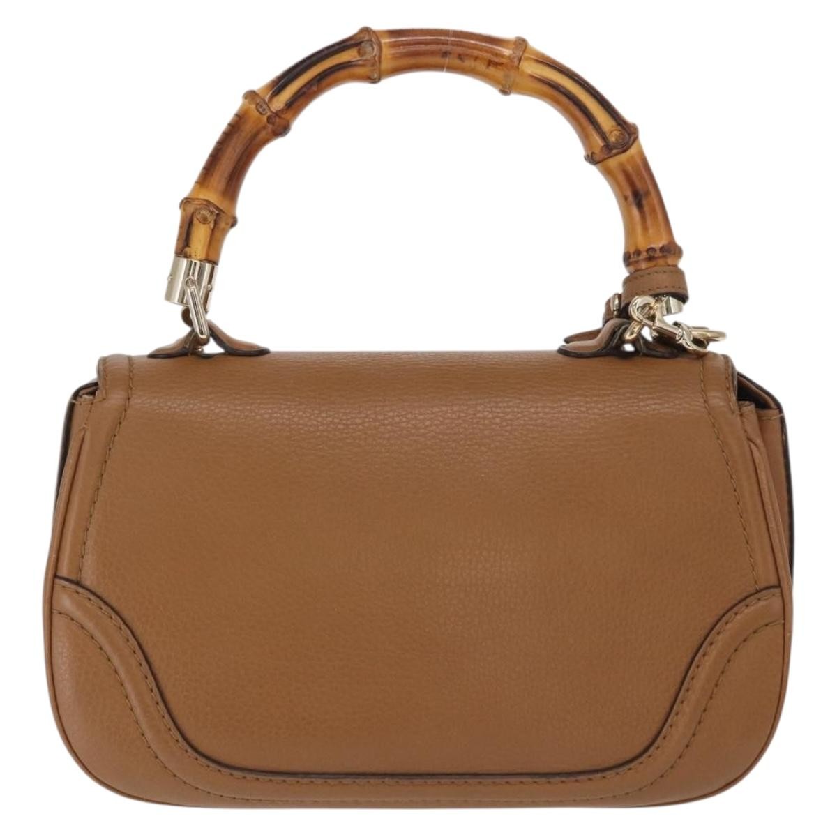 Gucci New Bamboo 1921 Top Handle Bag Leather Brown Leather Handbag (Authentic Pre-Loved)