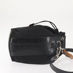 Gucci Vintage Bamboo Bucket Bag Nylon And Leather Black Nylon Bag (Authentic Pre-Loved)