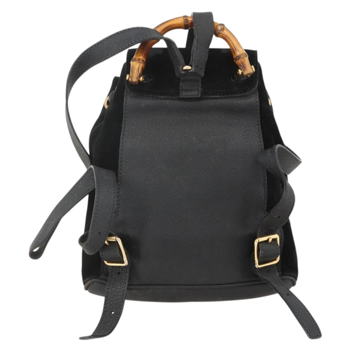 Gucci Gucci Bamboo Backpack Daim Black Denim_Jeans Backpack Bag (Authentic Pre-Loved)
