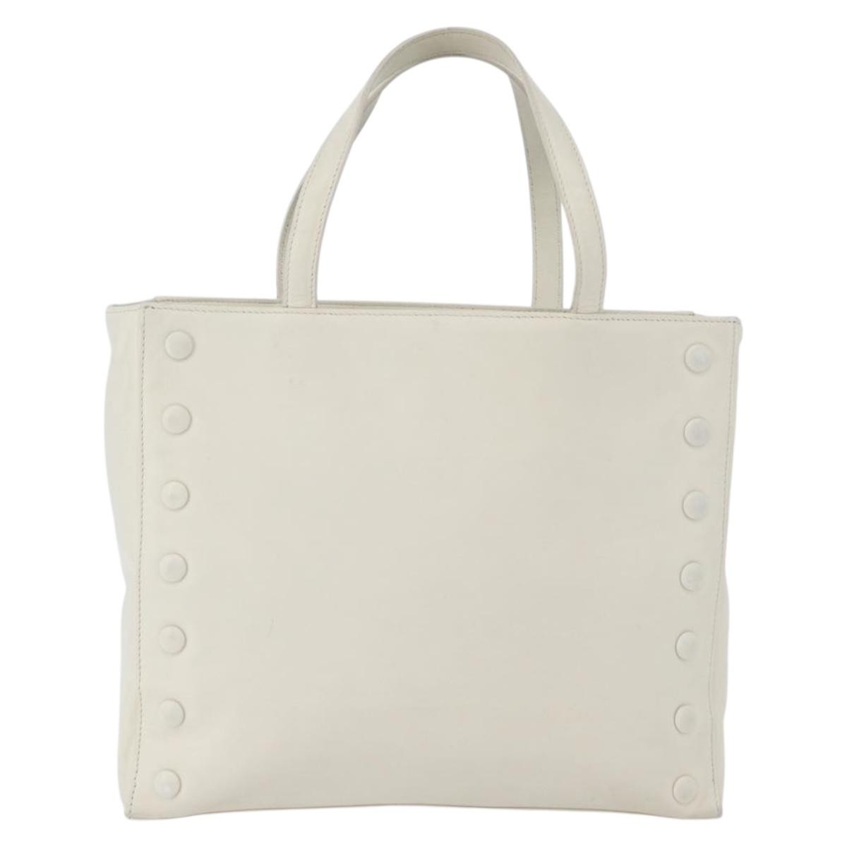 Celine Handbag Leather White Leather Handbag (Authentic Pre-Loved)