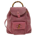 Gucci Gucci Bamboo Backpack Daim Pink Suede Backpack Bag (Authentic Pre-Loved)