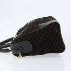 Celine Vintage Macadam Handbag C Macadam Suede Black Suede Handbag (Authentic Pre-Loved)