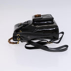 Gucci Vintage Bamboo Backpack Patent Black Patent_Leather Backpack Bag (Authentic Pre-Loved)