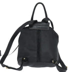 Fendi Logo Flap Drawstring Backpack Leather Black Leather Backpack Bag (Authentic Pre-Loved)