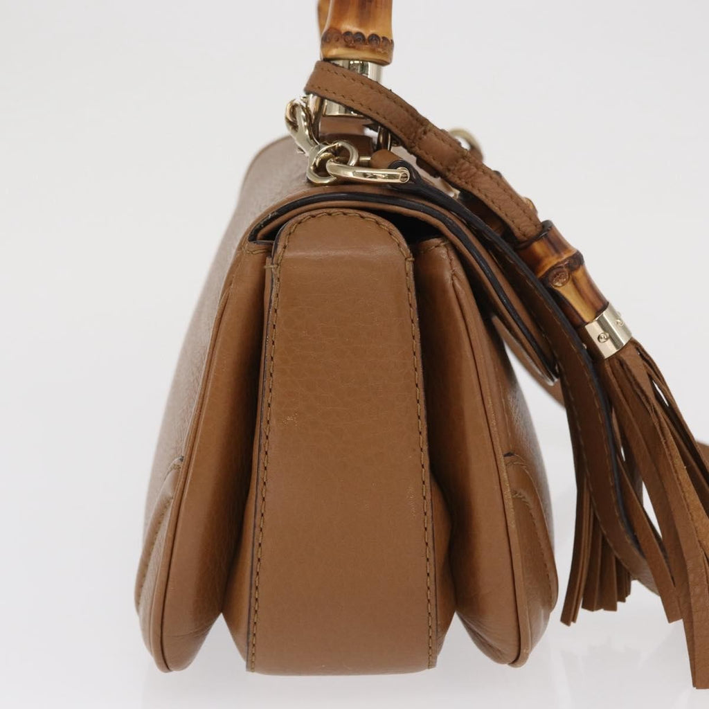 Gucci New Bamboo 1921 Top Handle Bag Leather Brown Leather Handbag (Authentic Pre-Loved)
