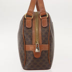 Celine Vintage Macadam Handbag Canvas And Leather Brown Canvas Handbag (Authentic Pre-Loved)