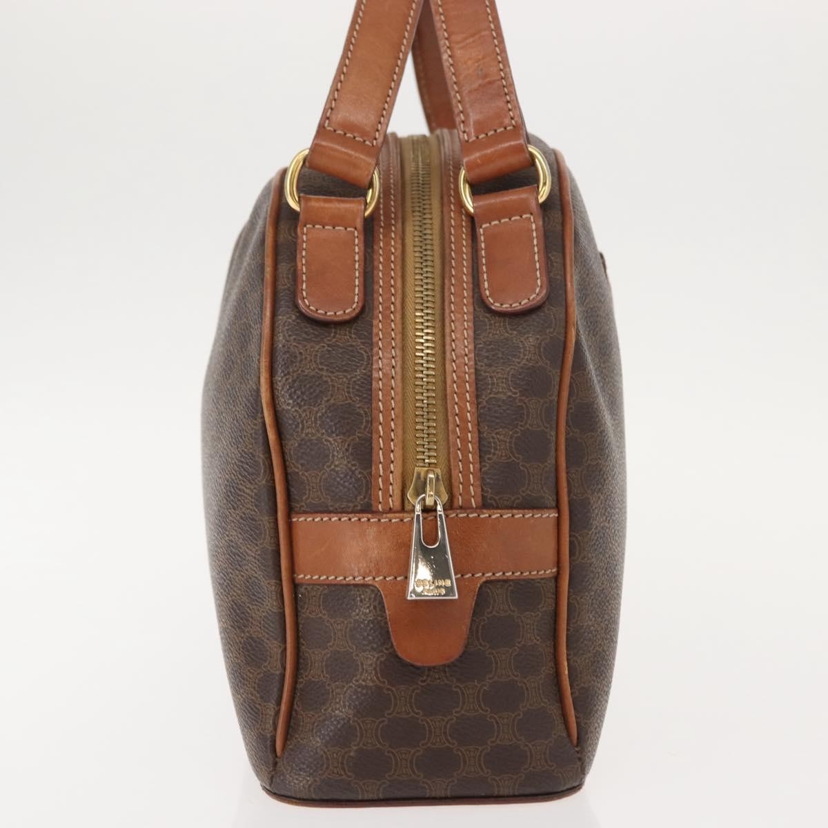 Celine Vintage Macadam Handbag Canvas And Leather Brown Canvas Handbag (Authentic Pre-Loved)