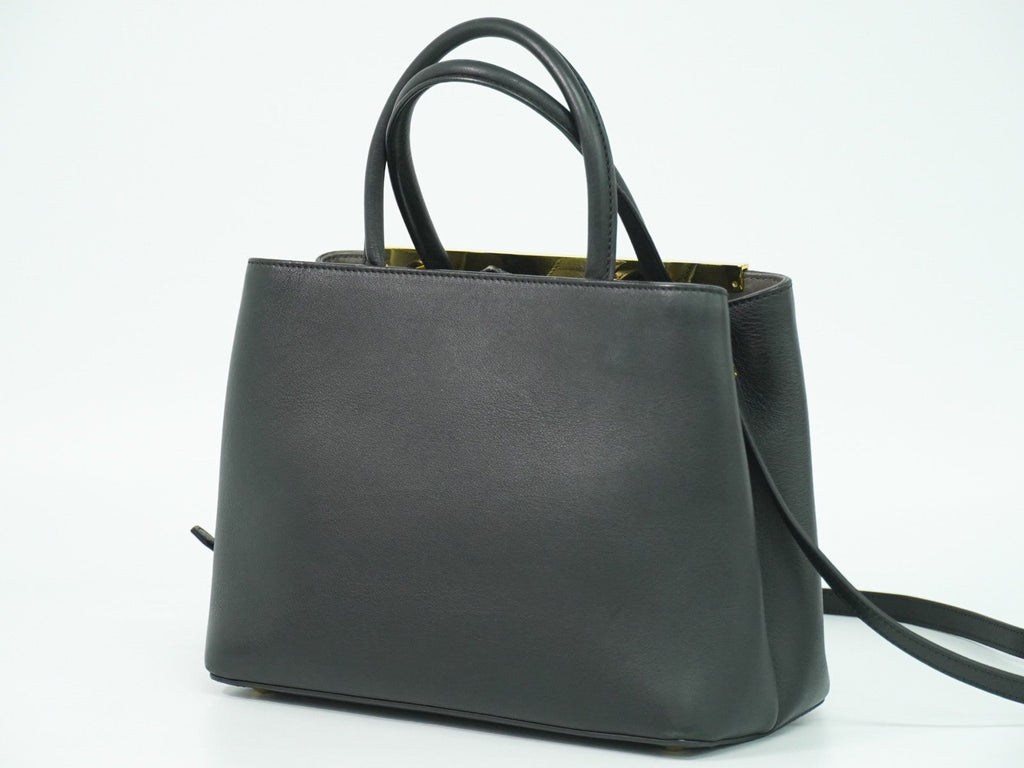 Fendi 2Jours Bag Leather Black Leather Handbag (Authentic Pre-Loved)