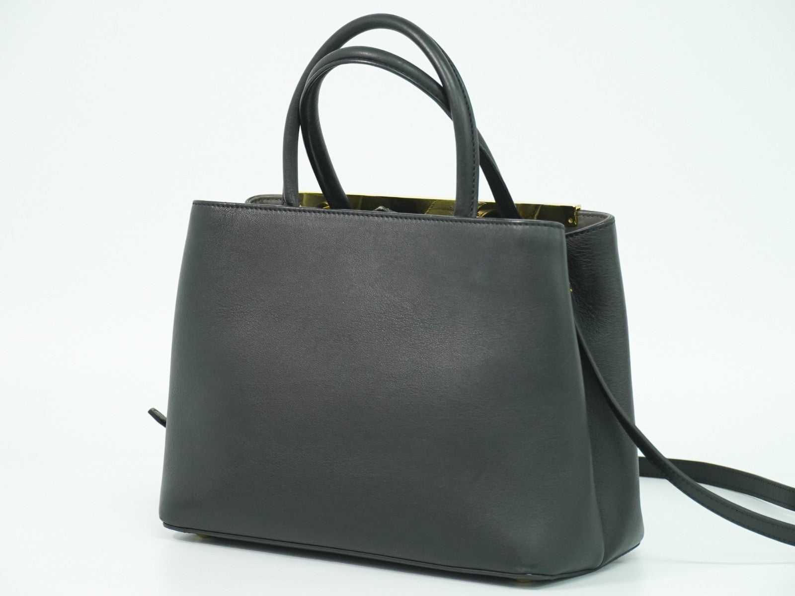 Fendi 2Jours Bag Leather Black Leather Handbag (Authentic Pre-Loved)