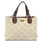 Celine Vintage Macadam Handbag Canvas And Leather Beige Canvas Handbag (Authentic Pre-Loved)