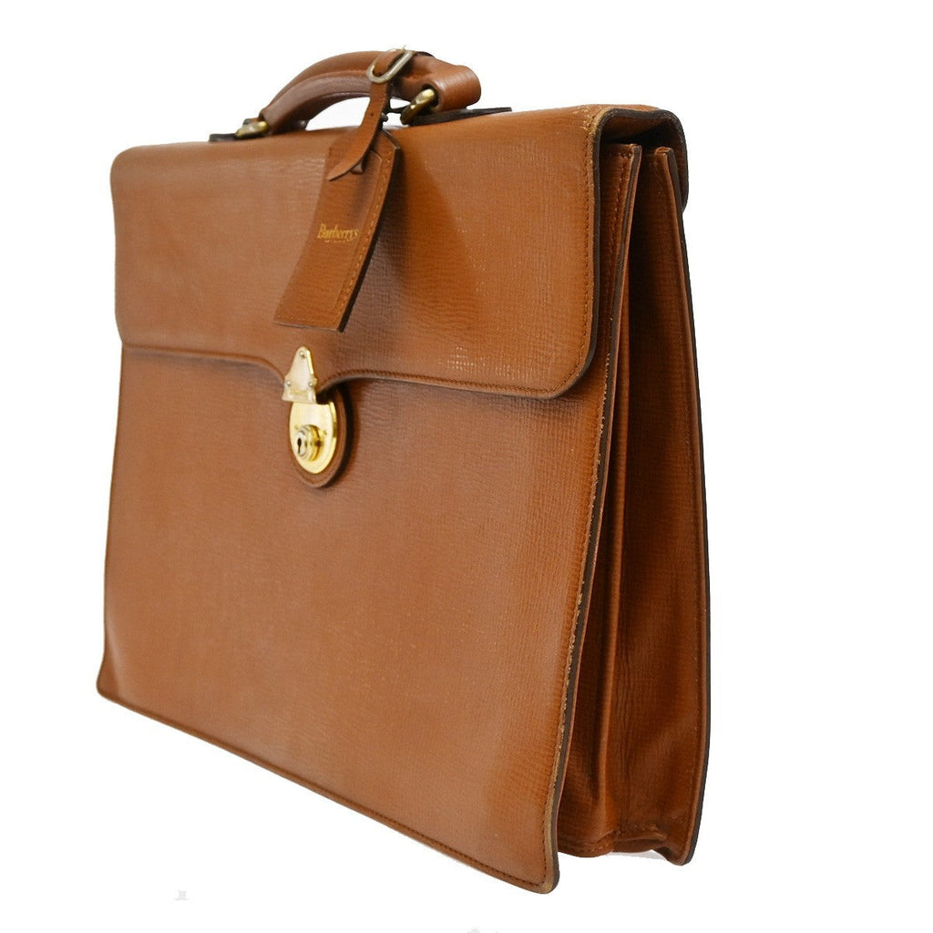Burberry Dk88 Briefcase Bag Leather Brown Leather Briefcase Bag (Pre-Loved)