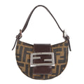 Fendi Vintage Croissant Bag Zucca Canvas Brown Canvas Handbag (Authentic Pre-Loved)