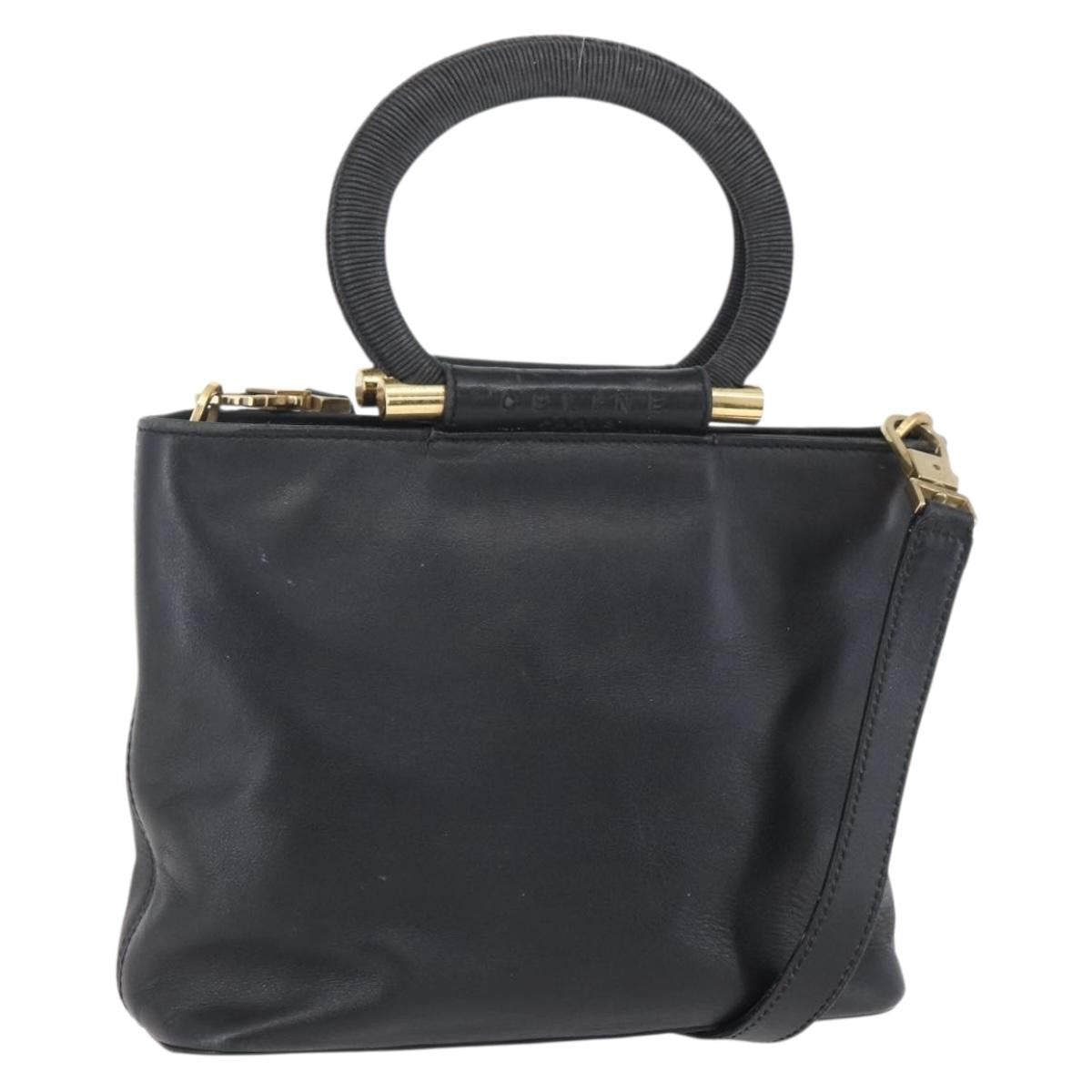 Celine Handbag Leather Black Leather Handbag (Authentic Pre-Loved)