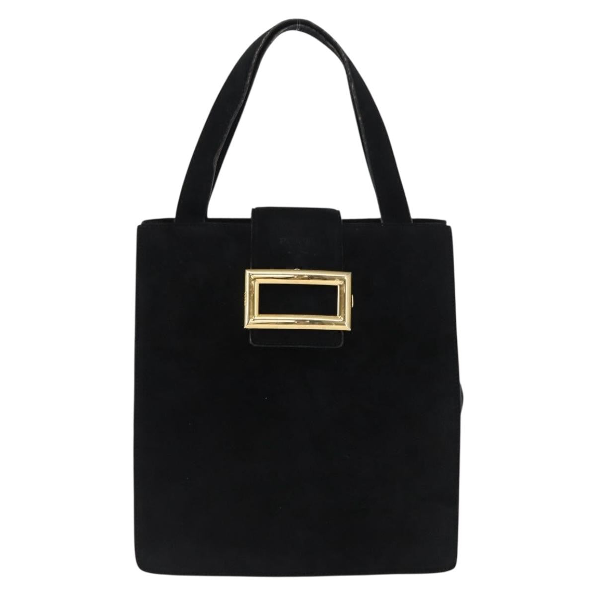 Prada Vintage Handbag Suede Black Suede Handbag (Authentic Pre-Loved)