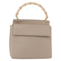Gucci Vintage Bamboo Handle Bag Leather Beige Leather Handbag (Authentic Pre-Loved)