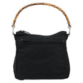 Gucci Vintage Bamboo Handle Bag Nylon Black Nylon Handbag (Authentic Pre-Loved)