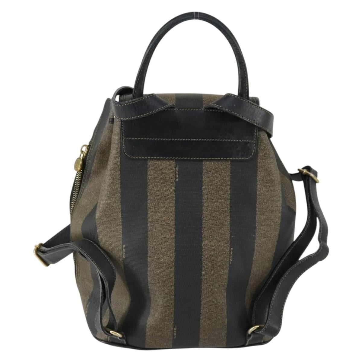 Fendi Pequin Front Pocket Backpack Coated Canvas Brown Pvc Backpack Bag (Authentic Pre-Loved)