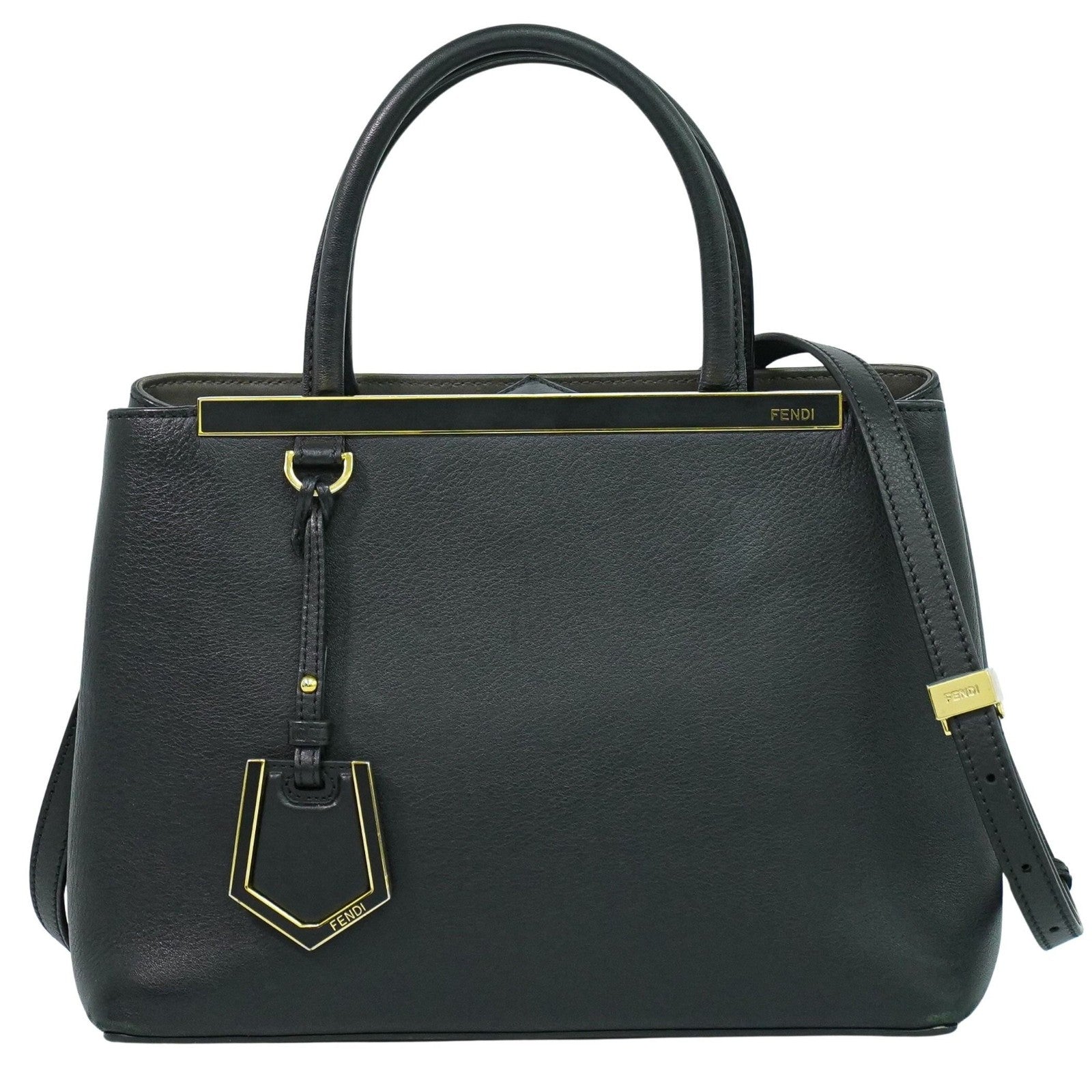 Fendi 2Jours Bag Leather Black Leather Handbag (Authentic Pre-Loved)