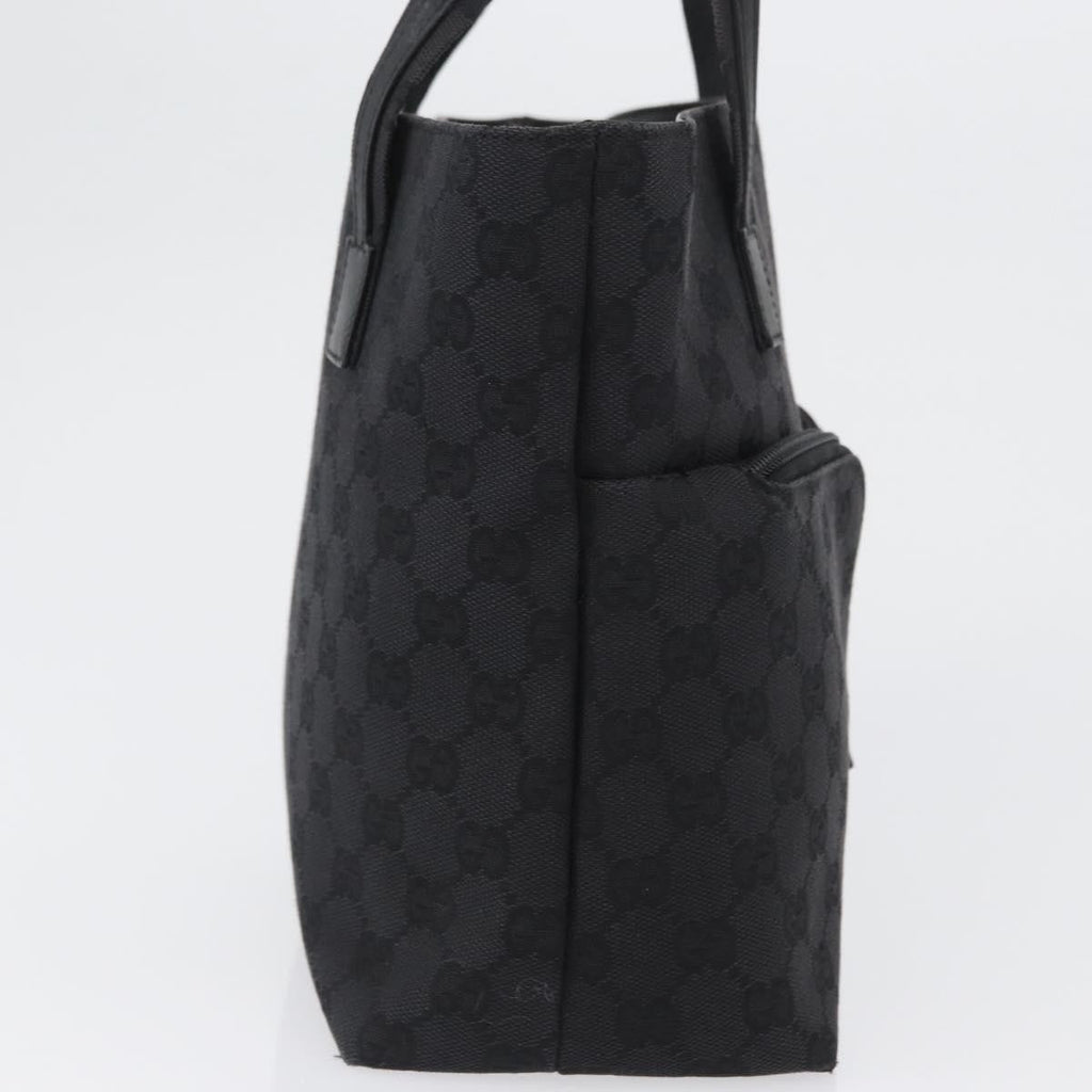 Gucci Double Pocket Tote Gg Canvas Black Canvas Handbag (Authentic Pre-Loved)