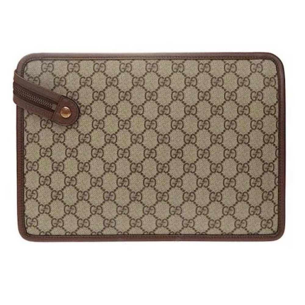 Gucci Ophidia Red Zip Large Clutch Handbag Italy Leather Men Pouch Bag NEW