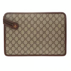 Gucci Ophidia Red Zip Large Clutch Handbag Italy Leather Men Pouch Bag NEW