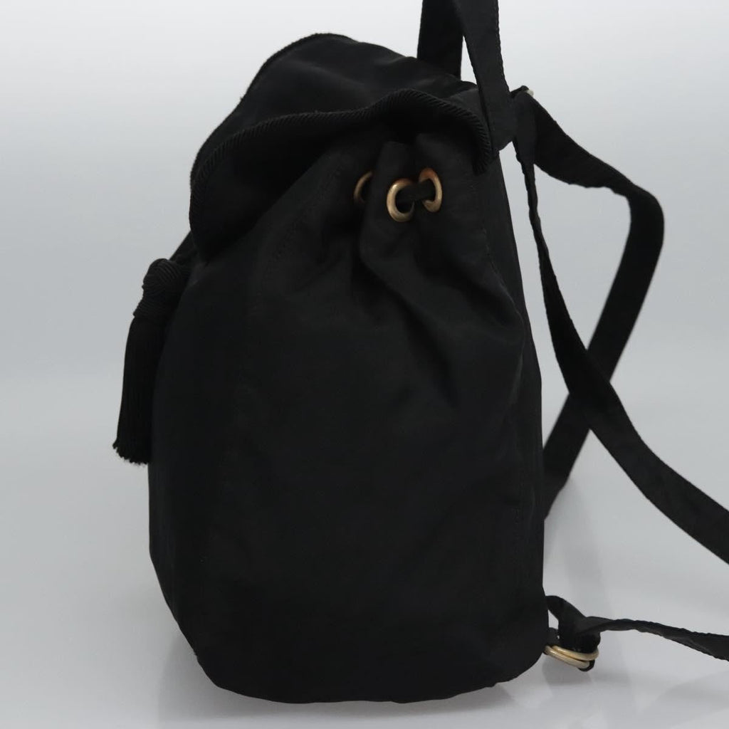 Prada Flap Drawstring Backpack Tessuto Black Nylon Backpack Bag (Authentic Pre-Loved)