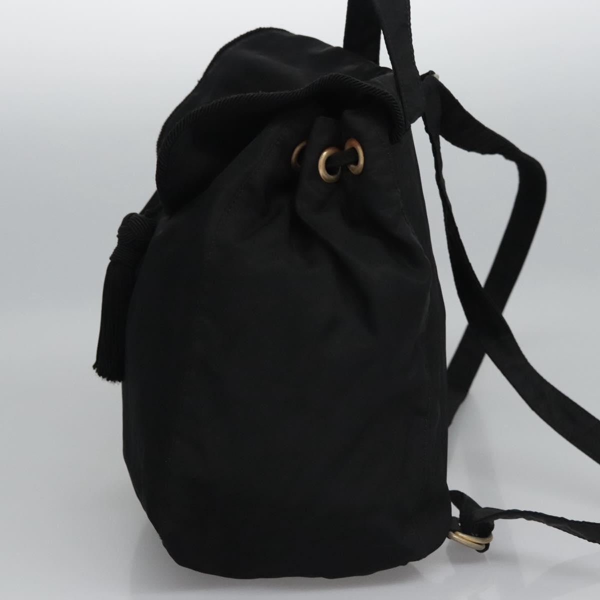 Prada Flap Drawstring Backpack Tessuto Black Nylon Backpack Bag (Authentic Pre-Loved)
