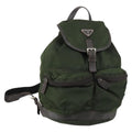 Prada Double Front Pocket Backpack Tessuto Khaki Nylon Backpack Bag (Authentic Pre-Loved)