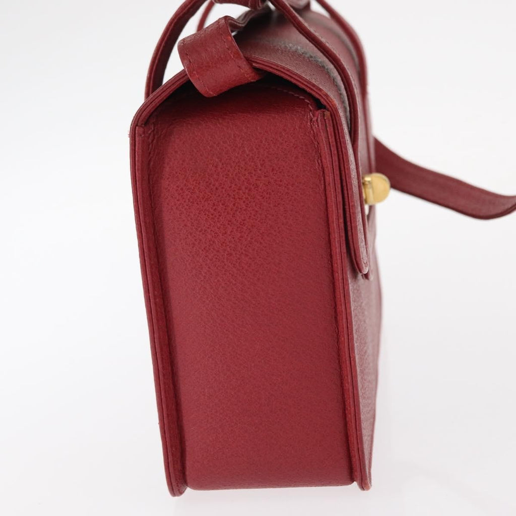 Gucci Vintage Bamboo Handle Bag Leather Red Leather Handbag (Authentic Pre-Loved)