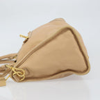 Prada Front Zip Convertible Satchel Cervo Leather Beige Leather Handbag (Authentic Pre-Loved)