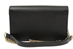 Gucci GG Black Crossbody Handbag Calf Leather Gold Chain Purse Bag Italy NEW