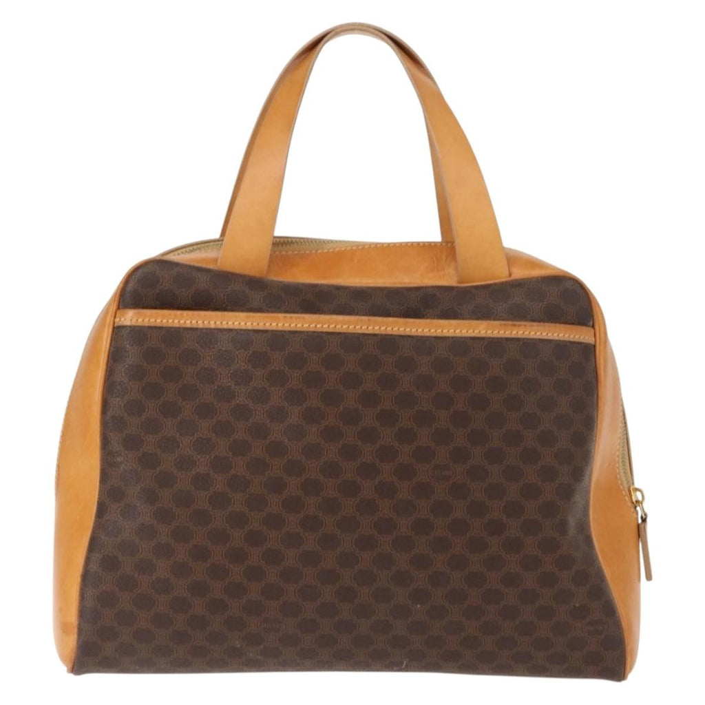 Celine Vintage Macadam Handbag Canvas And Leather Brown Canvas Handbag (Authentic Pre-Loved)