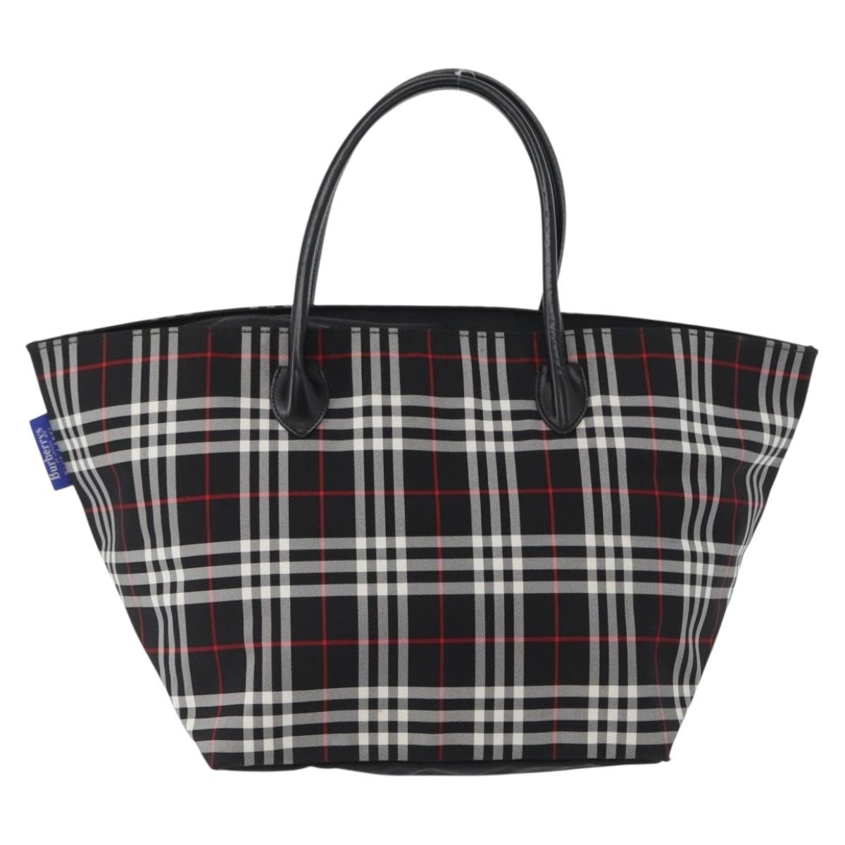 Burberry Nova Check Handbag Nylon Black Nylon Handbag (Authentic Pre-Loved)