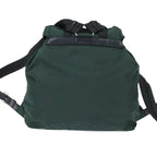Prada Vela Double Front Pocket Backpack Tessuto With Saffiano Leather Khaki Nylon Backpack Bag (Authentic Pre-Loved)