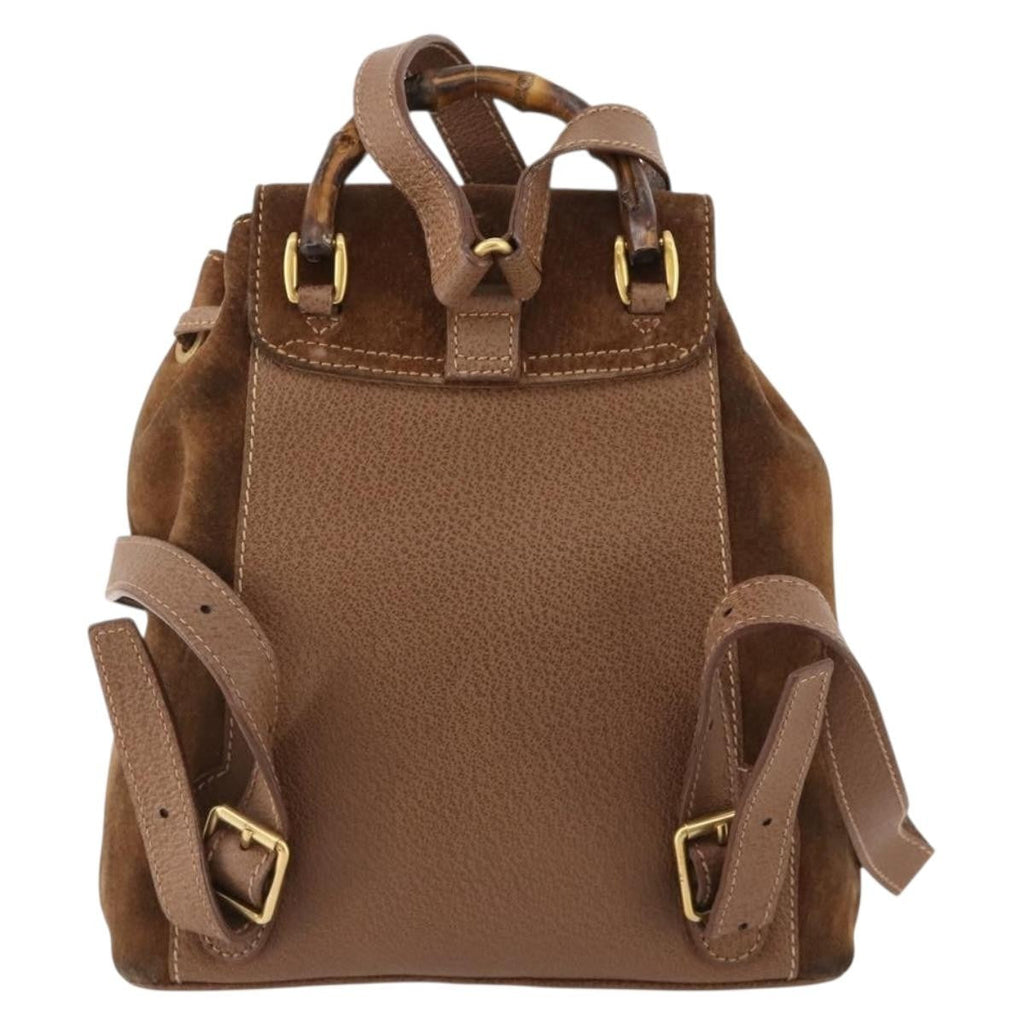 Gucci Gucci Bamboo Backpack Daim Brown Suede Backpack Bag (Authentic Pre-Loved)