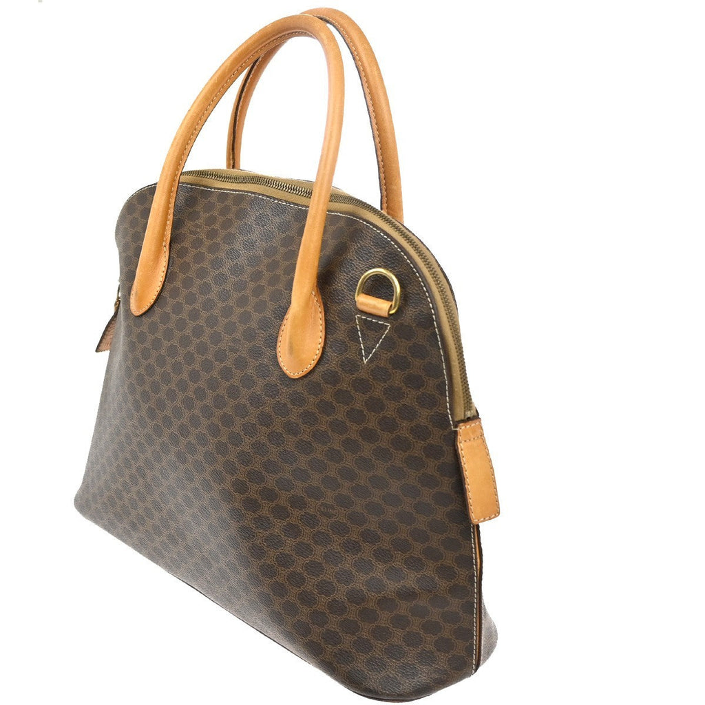 Celine Macadam Handbag Macadam With Leather Brown Pvc Handbag (Authentic Pre-Loved)