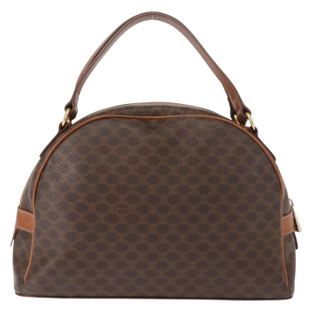 Celine Vintage Macadam Handbag Canvas And Leather Brown Canvas Handbag (Authentic Pre-Loved)