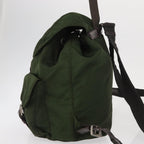 Prada Double Front Pocket Backpack Tessuto Khaki Nylon Backpack Bag (Authentic Pre-Loved)