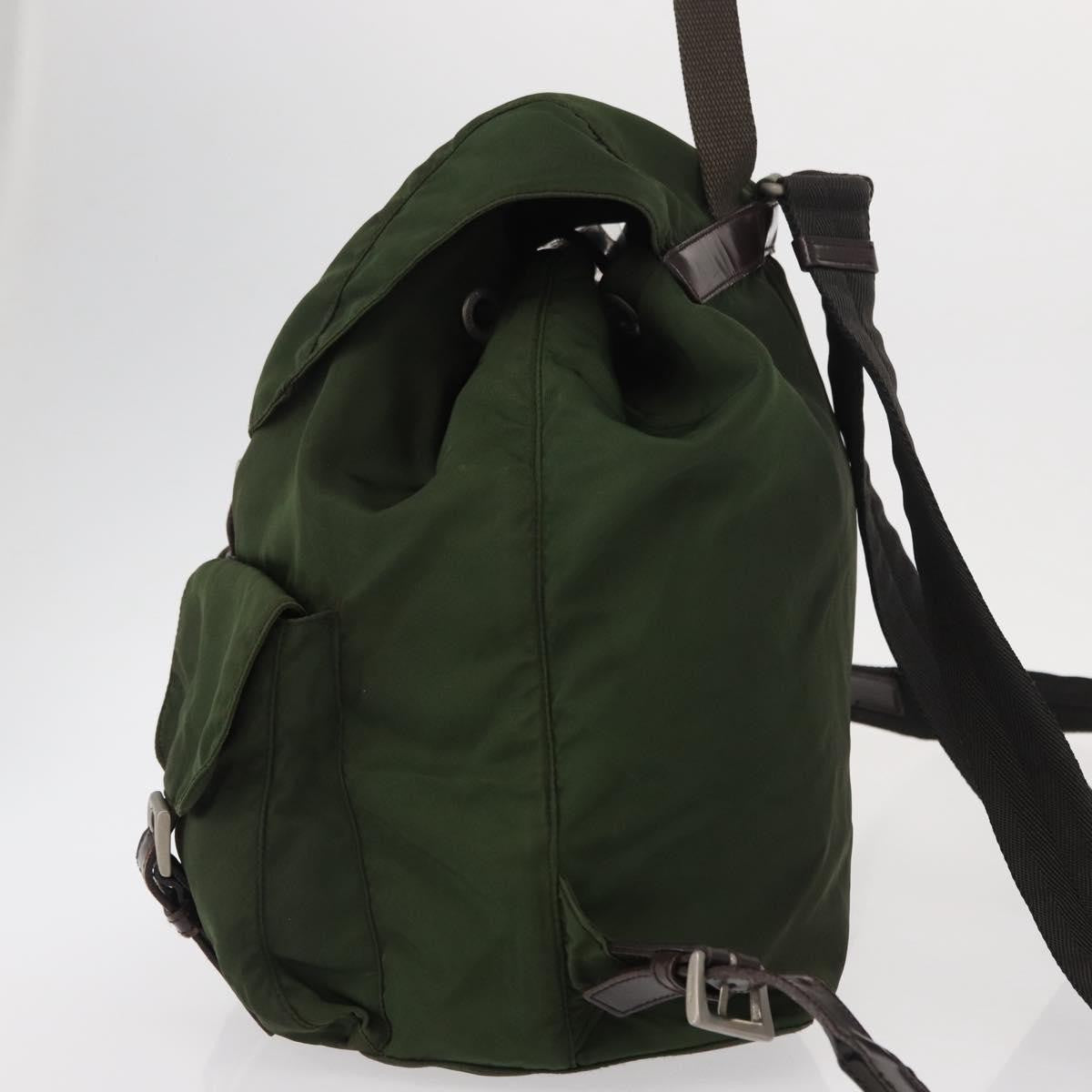 Prada Double Front Pocket Backpack Tessuto Khaki Nylon Backpack Bag (Authentic Pre-Loved)