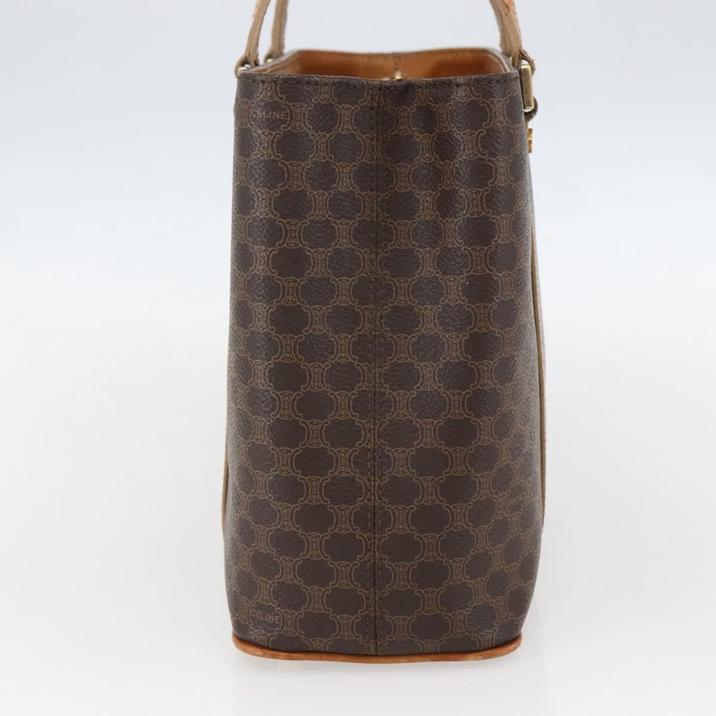 Celine Vintage Macadam Handbag Canvas And Leather Brown Canvas Handbag (Authentic Pre-Loved)