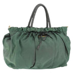 Prada Convertible Bow Tote Tessuto Green Nylon Handbag (Authentic Pre-Loved)