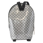 Celine Vintage Macadam Backpack Canvas And Leather Silver Pvc Backpack Bag (Authentic Pre-Loved)