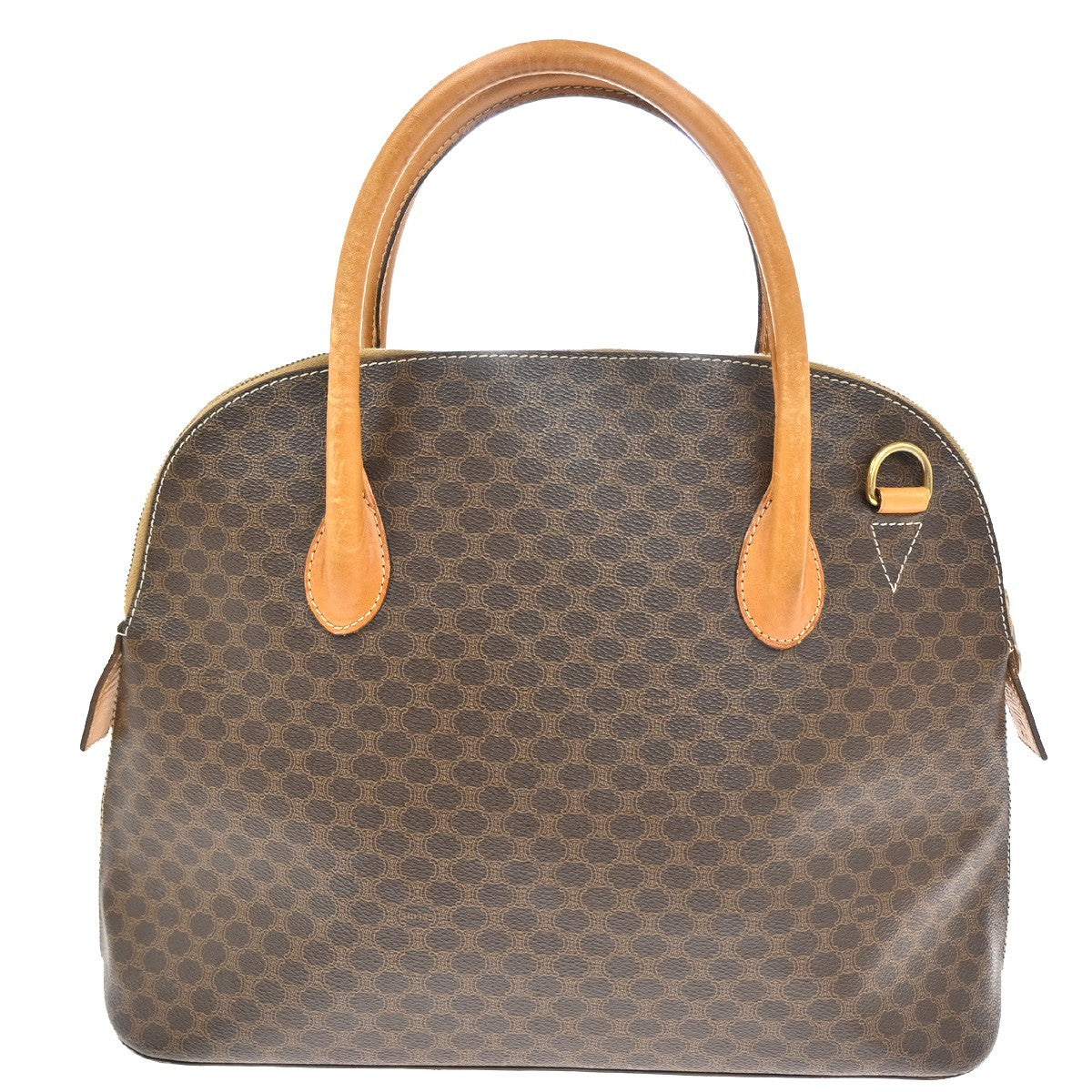 Celine Macadam Handbag Macadam With Leather Brown Pvc Handbag (Authentic Pre-Loved)