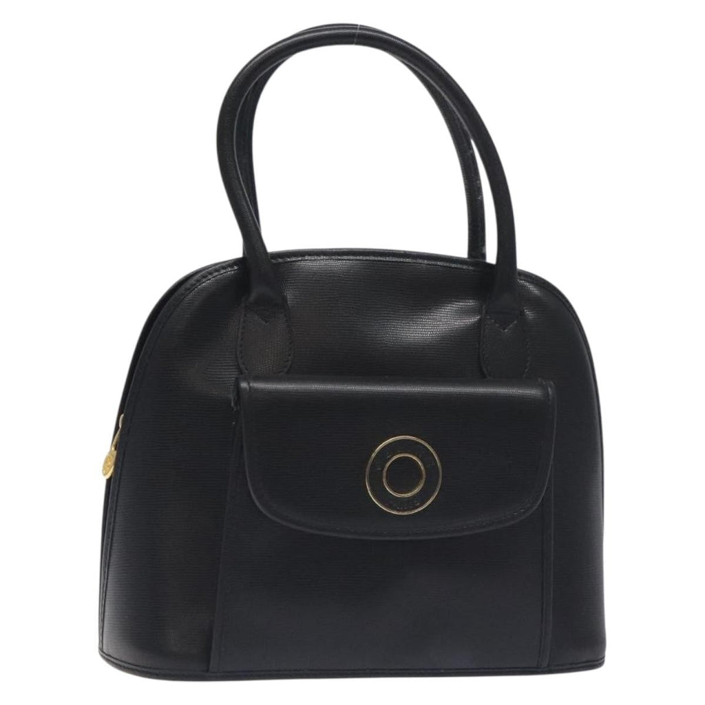 Celine Circle Logo Handbag Leather Black Leather Bag (Authentic Pre-Loved)
