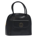 Celine Circle Logo Handbag Leather Black Leather Bag (Authentic Pre-Loved)
